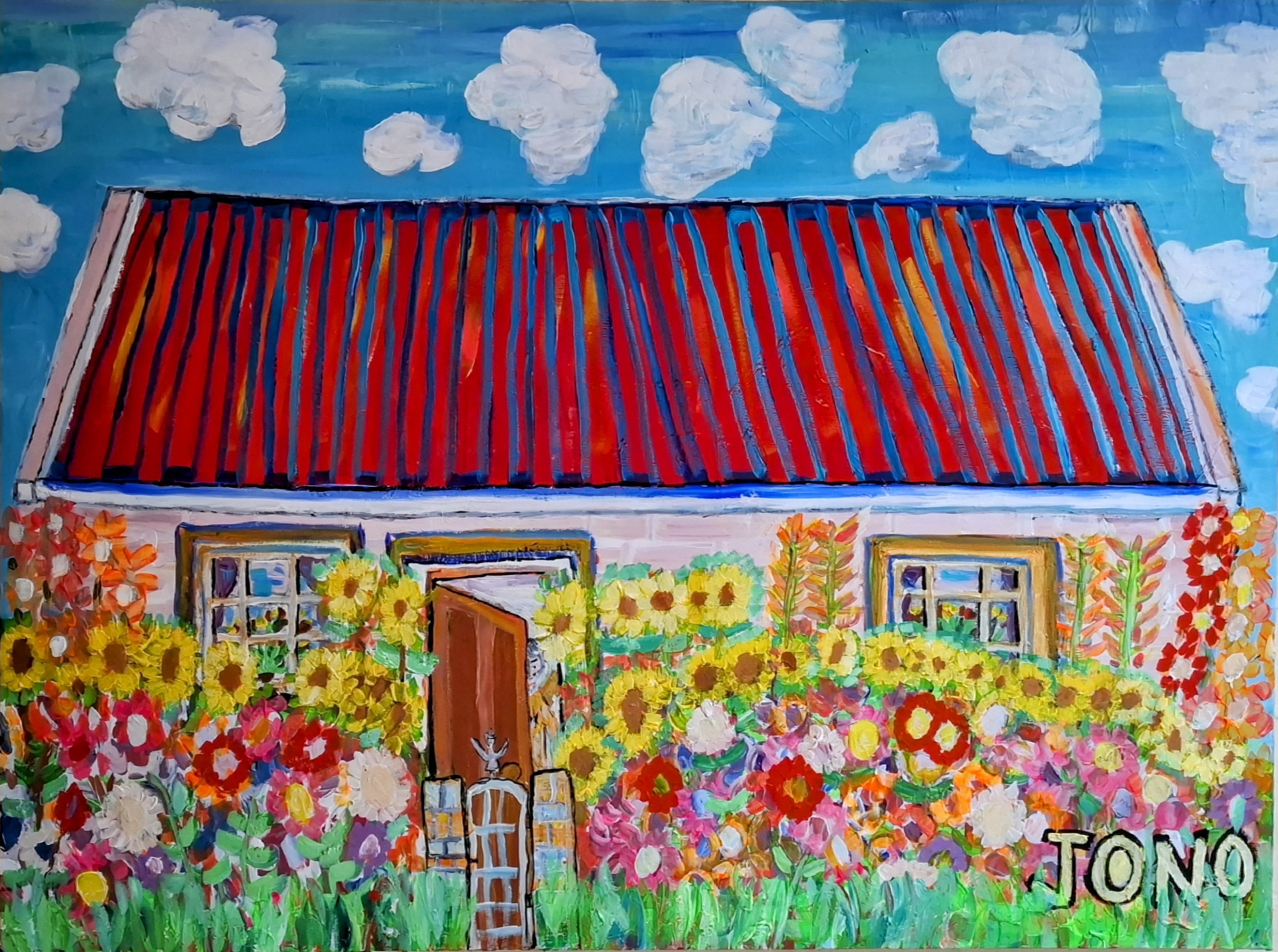 Suurbraak, an acrylic of a village near Swellendam