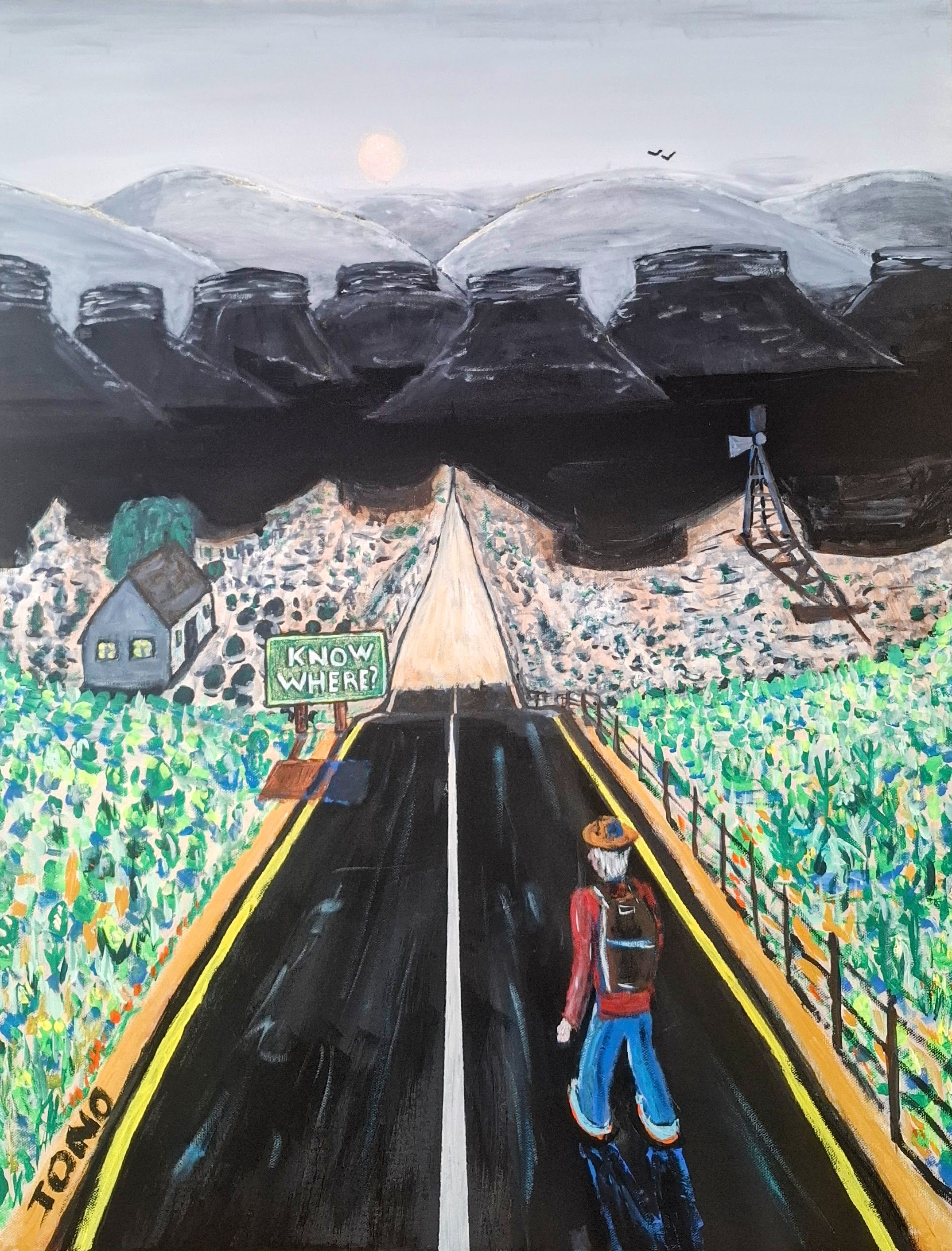 The Road to Know Where, an acrylic painting