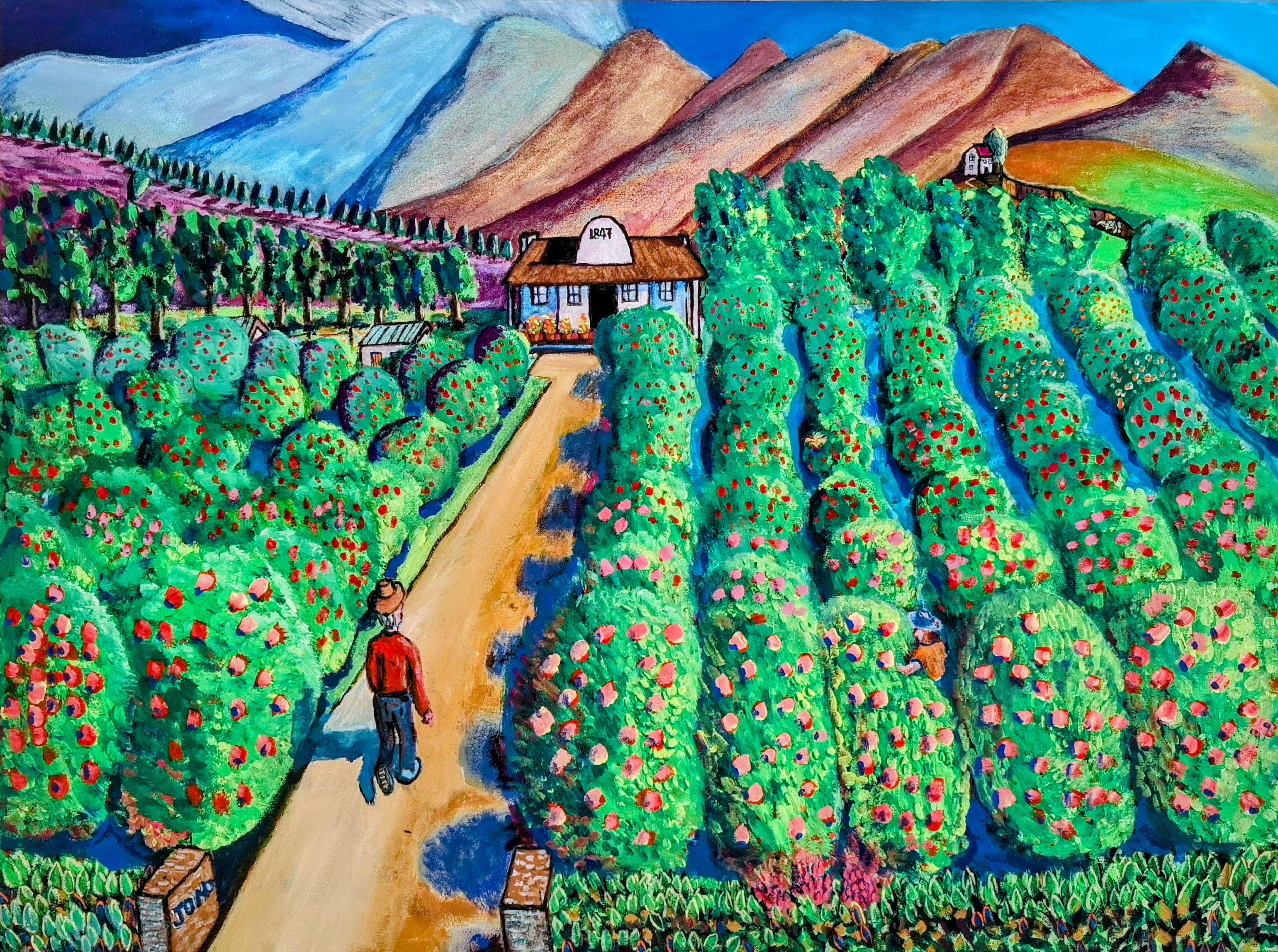 The Road to Somewhere (Part One), an acrylic landscape