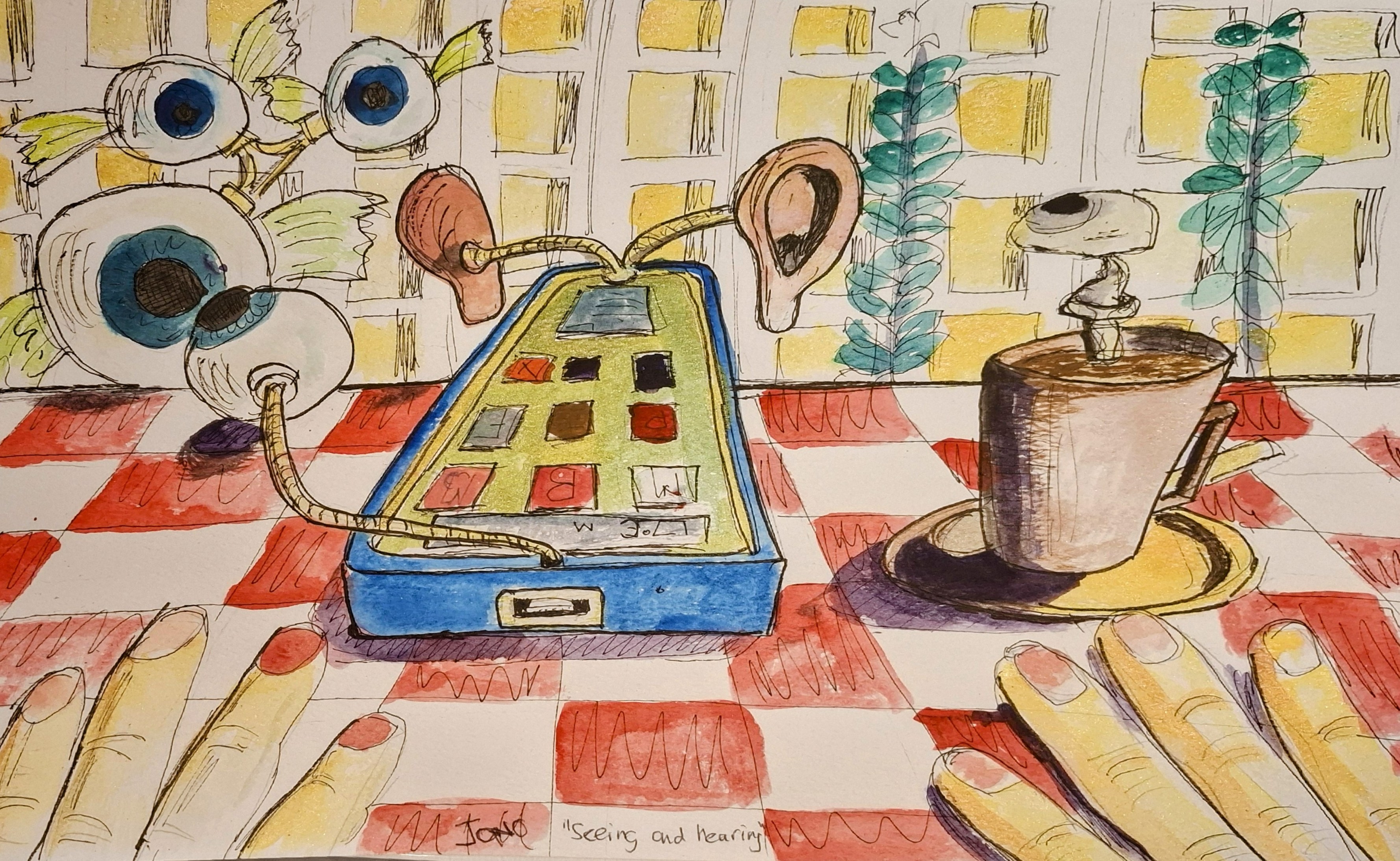 Listening watercolour