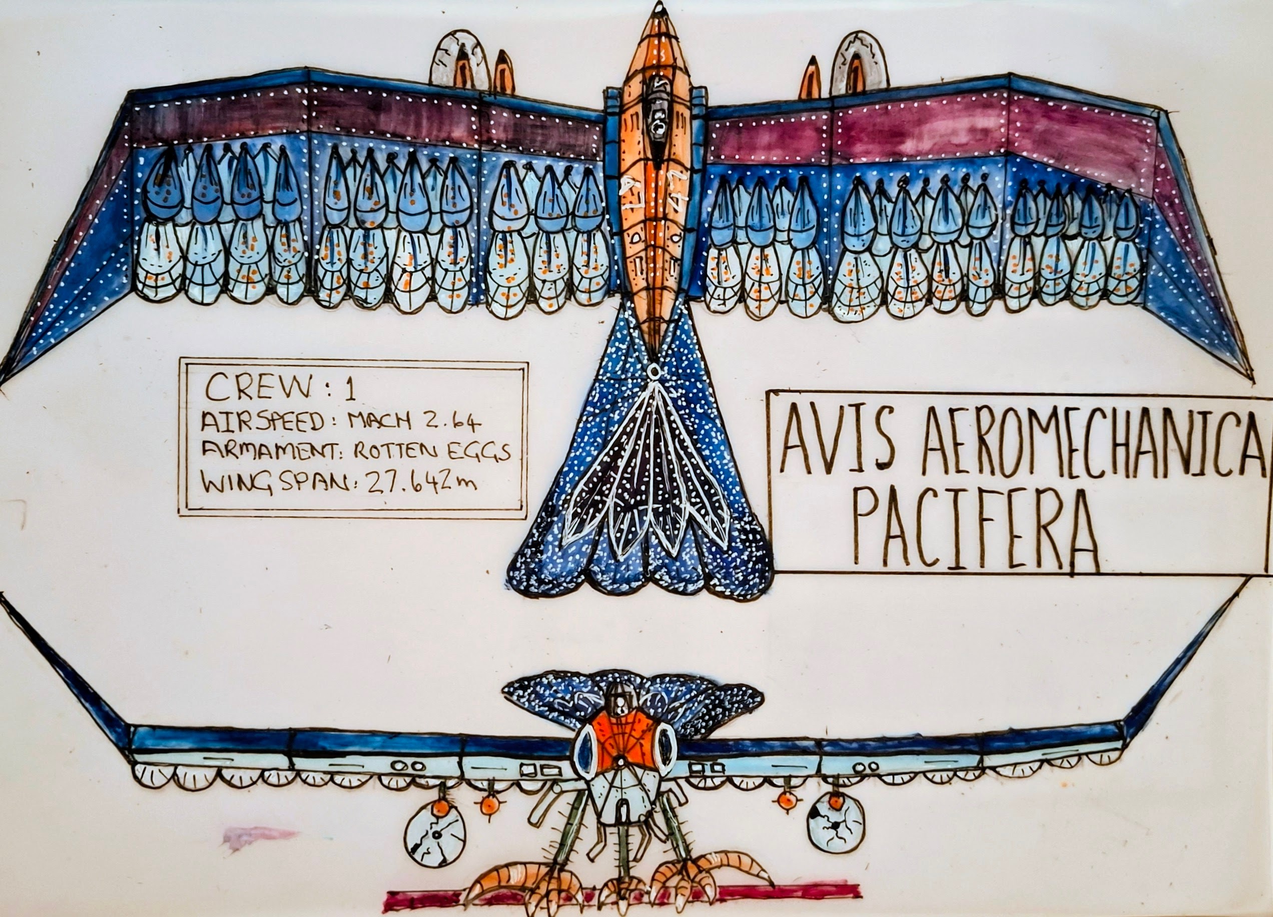 Avis Aeromechanica Paciferus, a swept-wing jet bird